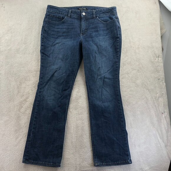 Riders By Lee Womens Jeans Size 16P Blue Denim Mid Rise Straight Leg Classic - Picture 13 of 14